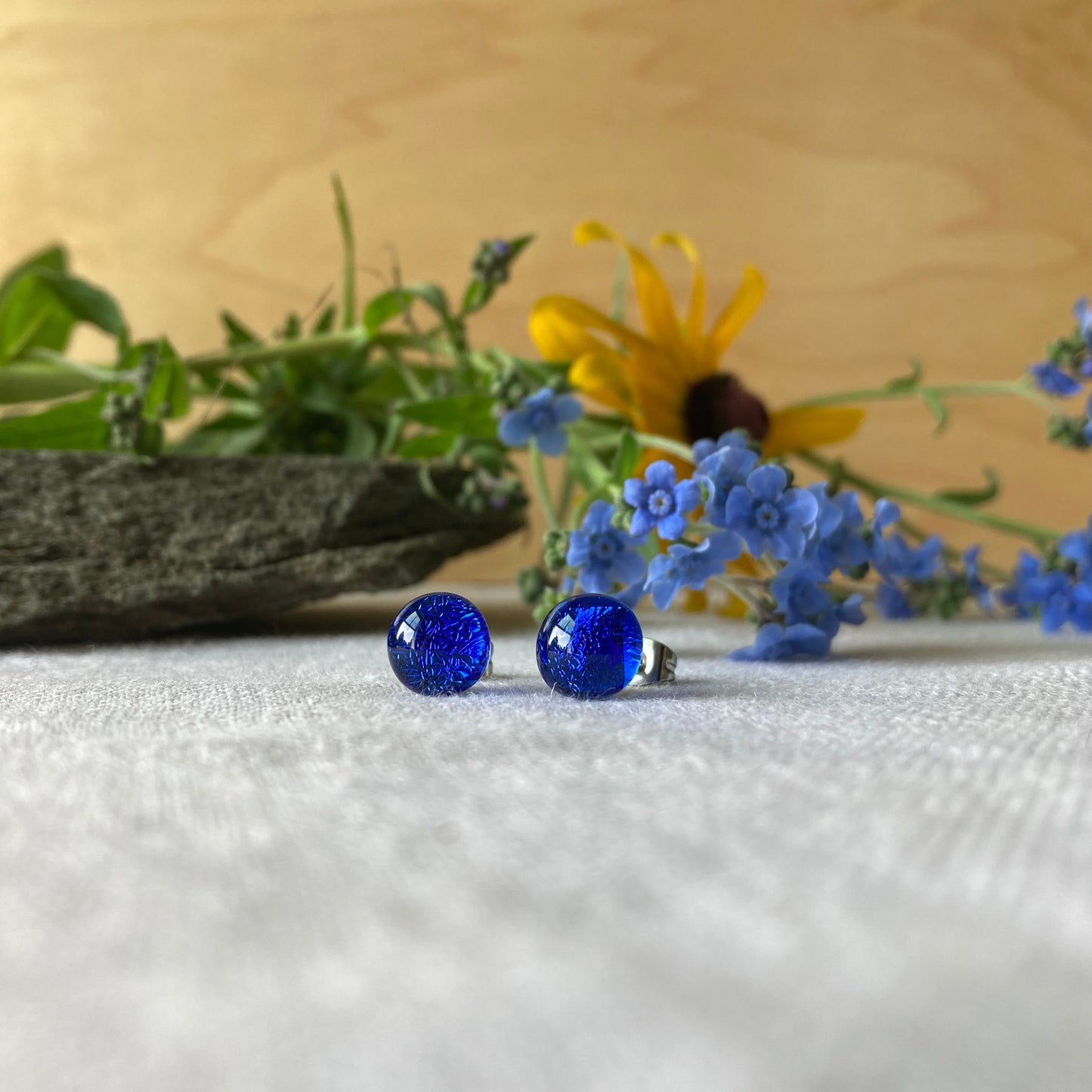 Color and Sparkle Stud Earrings